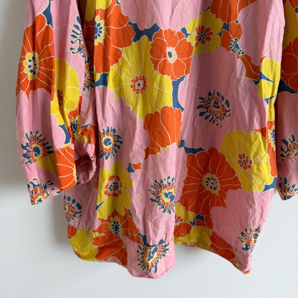 Zara Print Kimono Style Long Sleeve Blouse Size XXL - Picture 10 of 10